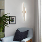 Minimalist 2-Light Dimmable LED Vanity Light Linear Metal Wall Sconce