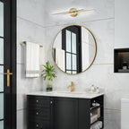 Minimalist 2-Light Dimmable LED Vanity Light Linear Metal Wall Sconce