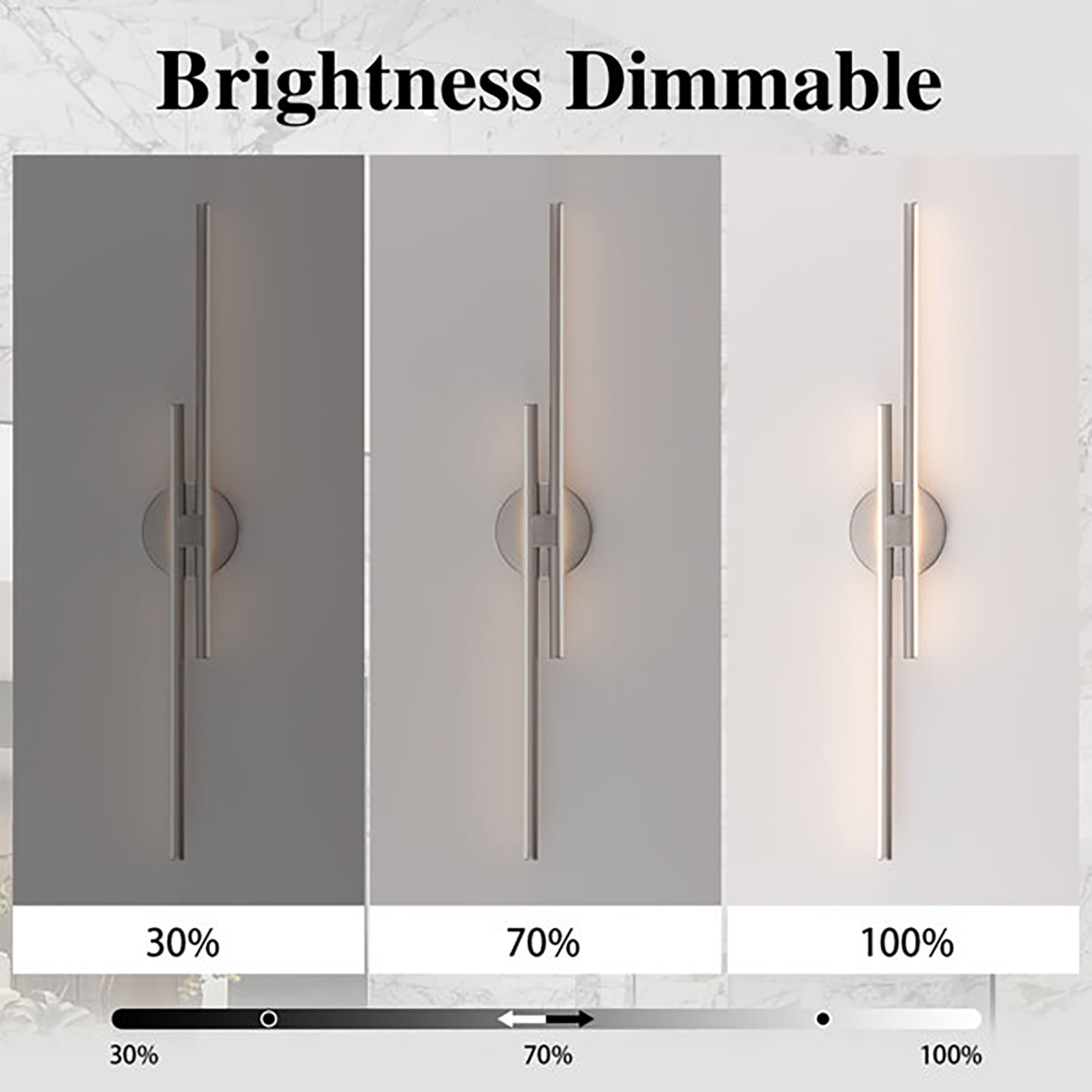 Minimalist 2-Light Dimmable LED Vanity Light Linear Metal Wall Sconce