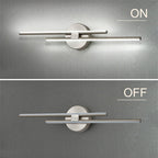 Minimalist 2-Light Dimmable LED Vanity Light Linear Metal Wall Sconce