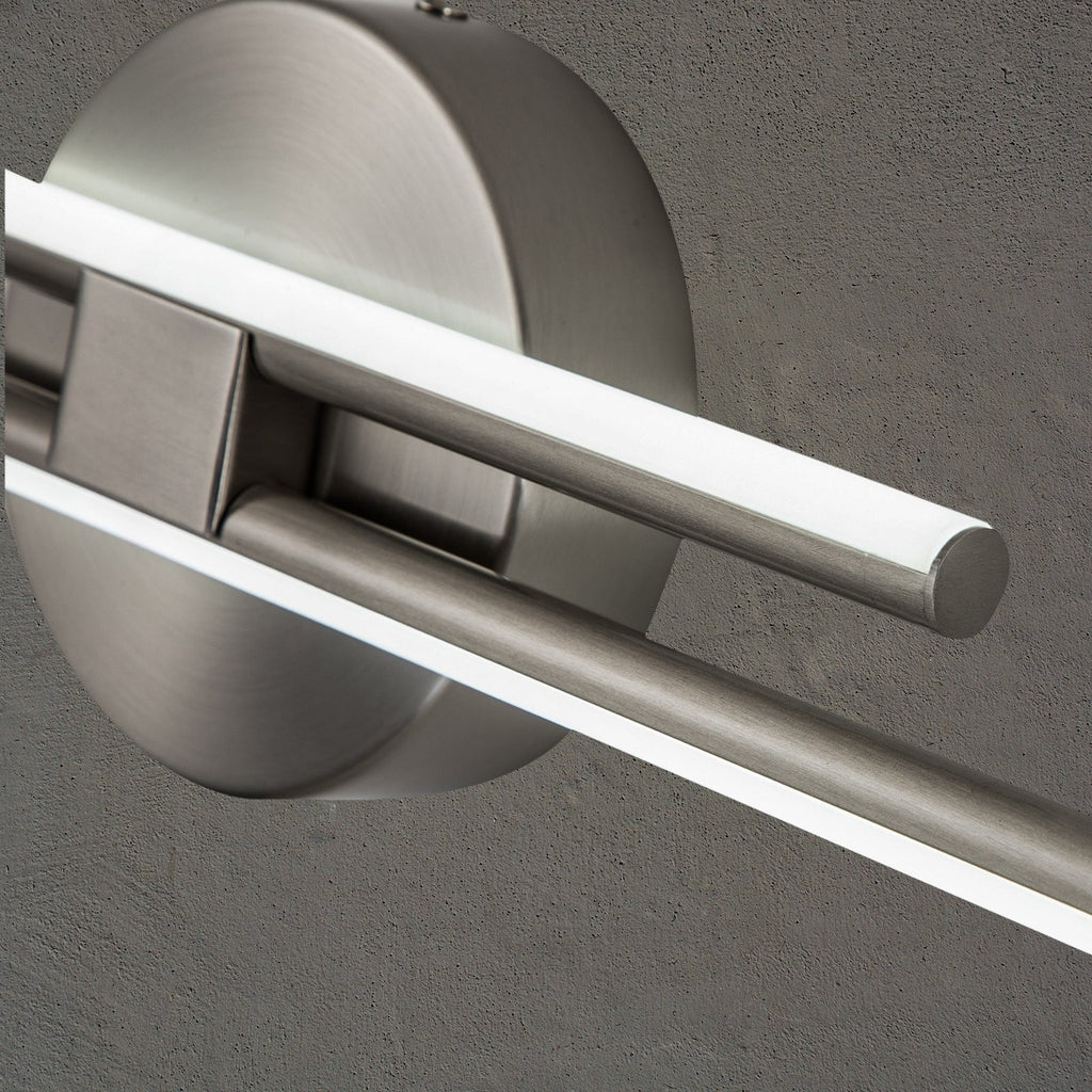 Minimalist 2-Light Dimmable LED Vanity Light Linear Metal Wall Sconce