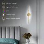 Minimalist 2-Light Dimmable LED Vanity Light Linear Metal Wall Sconce