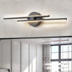 Minimalist 2-Light Dimmable LED Vanity Light Linear Metal Wall Sconce