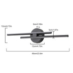 Minimalist 2-Light Dimmable LED Vanity Light Linear Metal Wall Sconce