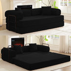Mixoy Convertible Pull Out Sleeper Sofa Bed with Movable armrest,Folding Mattress Couch,Removable Washable Floor Sofa Bed