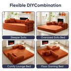 Mixoy Convertible Pull Out Sleeper Sofa Bed with Movable armrest,Folding Mattress Couch,Removable Washable Floor Sofa Bed