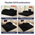 Mixoy Convertible Pull Out Sleeper Sofa Bed with Movable armrest,Folding Mattress Couch,Removable Washable Floor Sofa Bed
