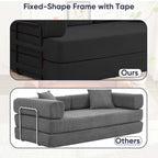 Mixoy Convertible Pull Out Sleeper Sofa Bed with Movable armrest,Folding Mattress Couch,Removable Washable Floor Sofa Bed