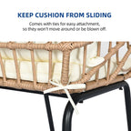 Moasis 3 Pieces Outdoor Wicker Furniture Patio Bistro Set with 2 Chairs and Coffee Table