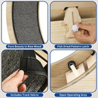 Moasis 43.3 inch Wood Large Cat Treadmill Exercise Running Wheel with Carpeted Runway