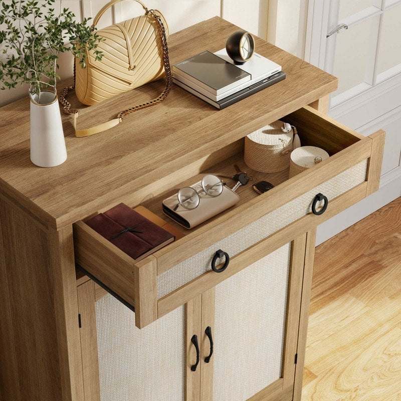 Moasis 5-tier 20 Pair Shoe Storage Cabinet with Double Doors for Entryway