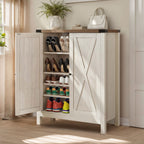 Moasis 5-tier 20 Pair Shoe Storage Cabinet with Double Doors for Entryway