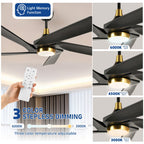 Moasis 52 Modern Remote Control Ceiling Fan with Lights and 5 Solid Wood Blades