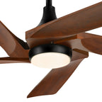 Moasis 52 Modern Remote Control Ceiling Fan with Lights and 5 Solid Wood Blades