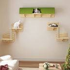 Moasis Cat Wall Shelves Set Wall Mounted Wood Cat Climber Set