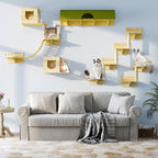 Moasis Cat Wall Shelves Set Wall Mounted Wood Cat Climber Set