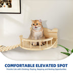 Moasis Cat Wall Shelves Set Wall Mounted Wood Cat Climber Set