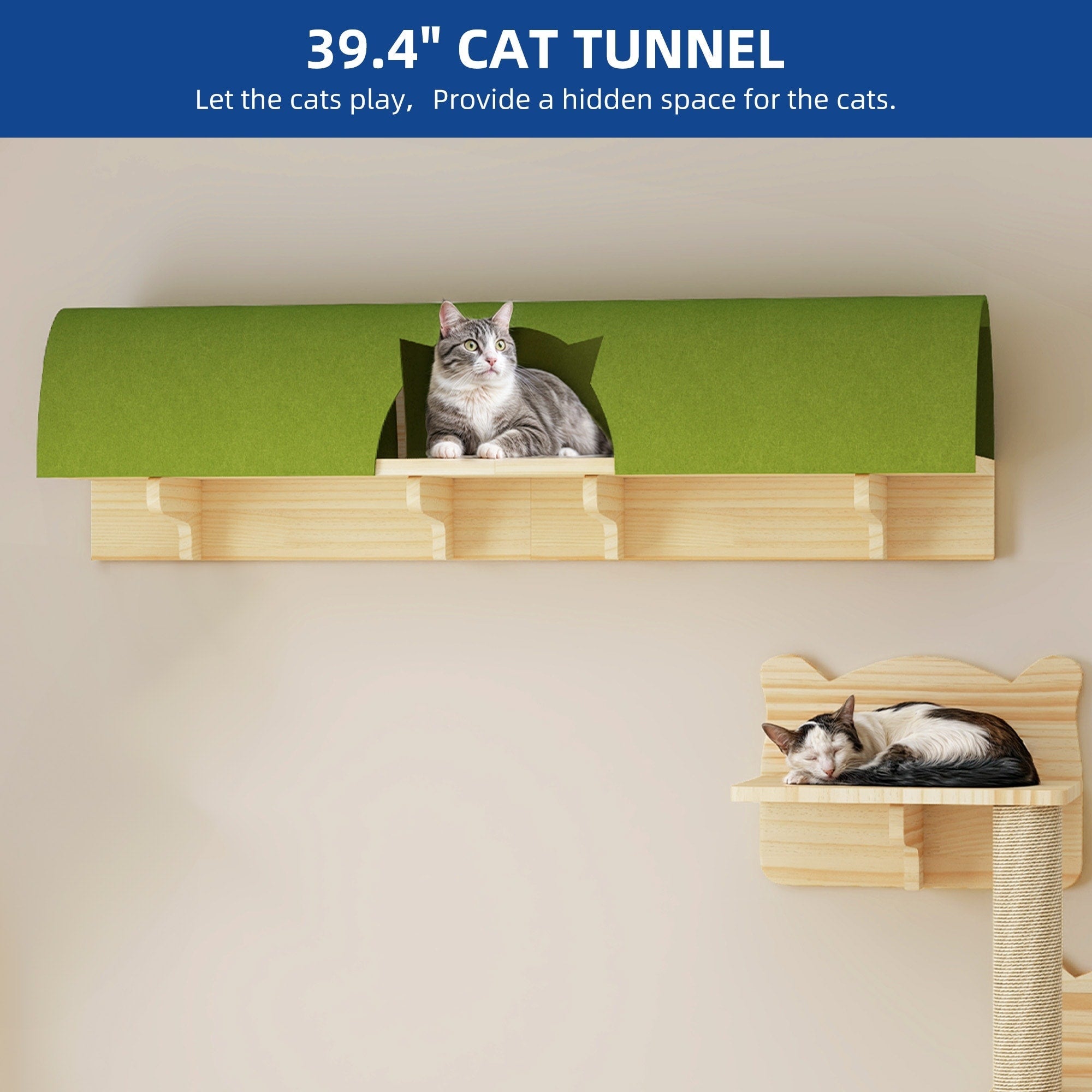 Moasis Cat Wall Shelves Set Wall Mounted Wood Cat Climber Set