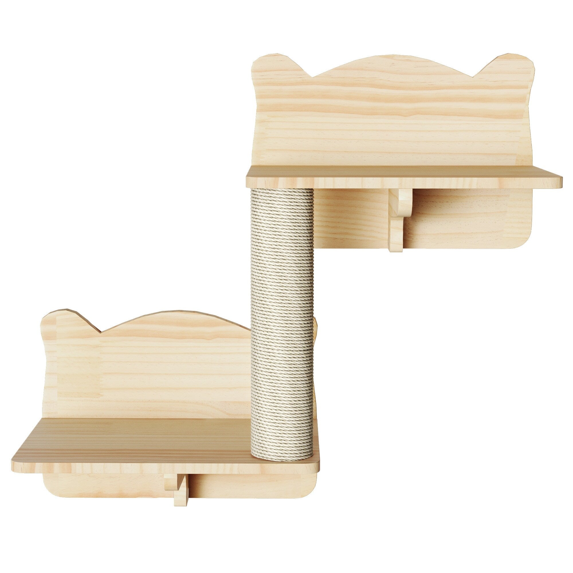 Moasis Cat Wall Shelves Set Wall Mounted Wood Cat Climber Set