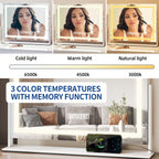 Moasis Makeup Vanity Mirror with LED Light, USB Charging Port 10X Magnification Mirrors with Bluetooth Speaker