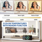 Moasis Makeup Vanity Mirror with LED Light, USB Charging Port 10X Magnification Mirrors with Bluetooth Speaker