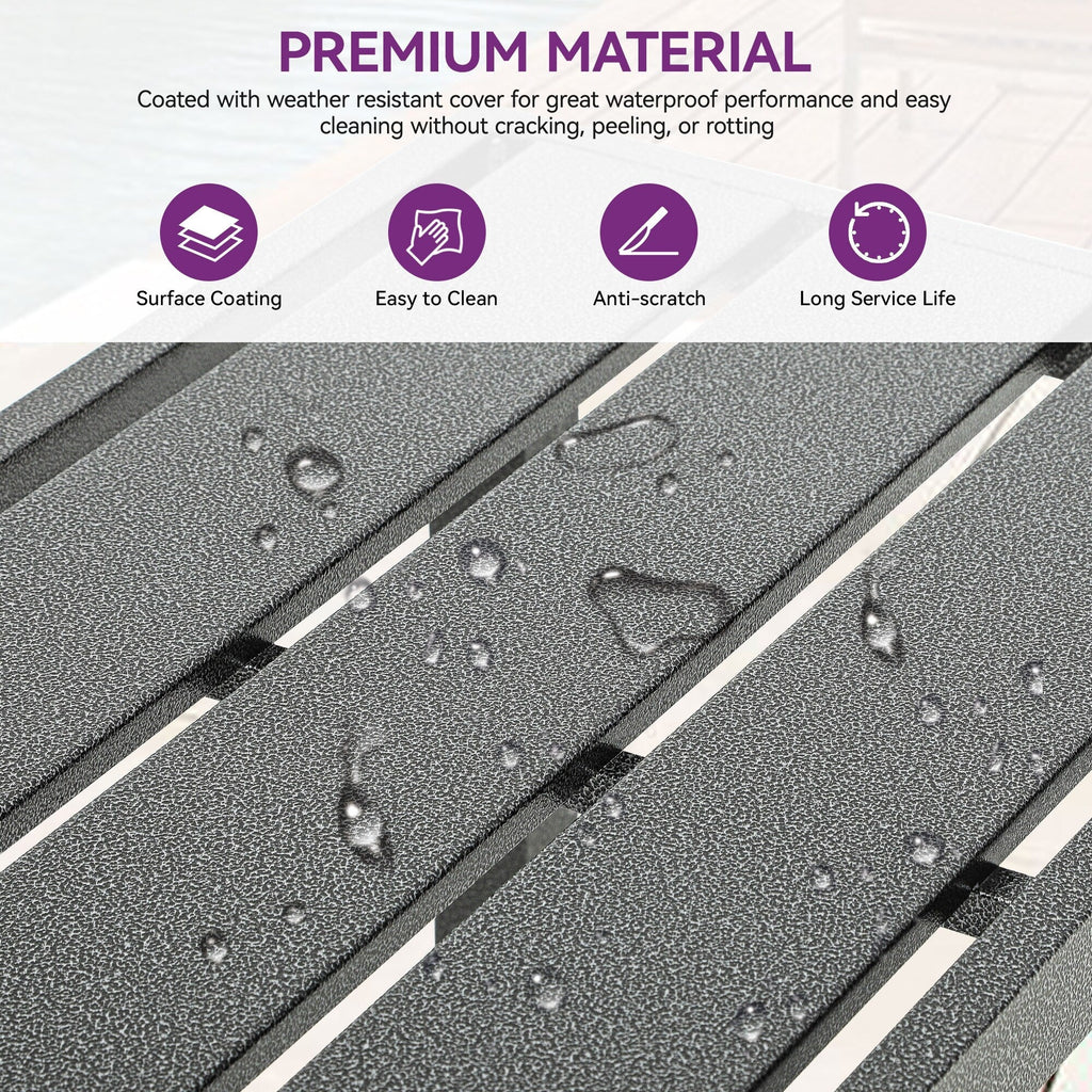 Moasis Patio Metal Counter Table Bar Table with Wheels