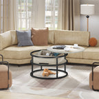 Moasis Round Lift Top Coffee Table with Hidden Storage