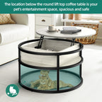 Moasis Round Lift Top Coffee Table with Hidden Storage