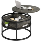 Moasis Round Lift Top Coffee Table with Hidden Storage