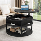 Moasis Round Lift Top Coffee Table with Hidden Storage