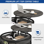 Moasis Round Lift Top Coffee Table with Hidden Storage