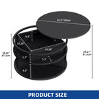 Moasis Round Lift Top Coffee Table with Hidden Storage