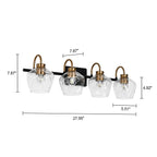 Modern 3/4-lights Bathroom Dimmable Vanity Lights Wall Sconces with Glass Shade