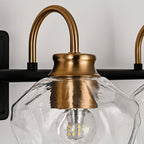 Modern 3/4-lights Bathroom Dimmable Vanity Lights Wall Sconces with Glass Shade