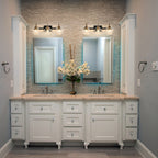 Modern 3/4-lights Bathroom Dimmable Vanity Lights Wall Sconces with Glass Shade