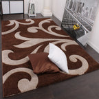 Modern Area Rug Floral Pattern with Contour Cut