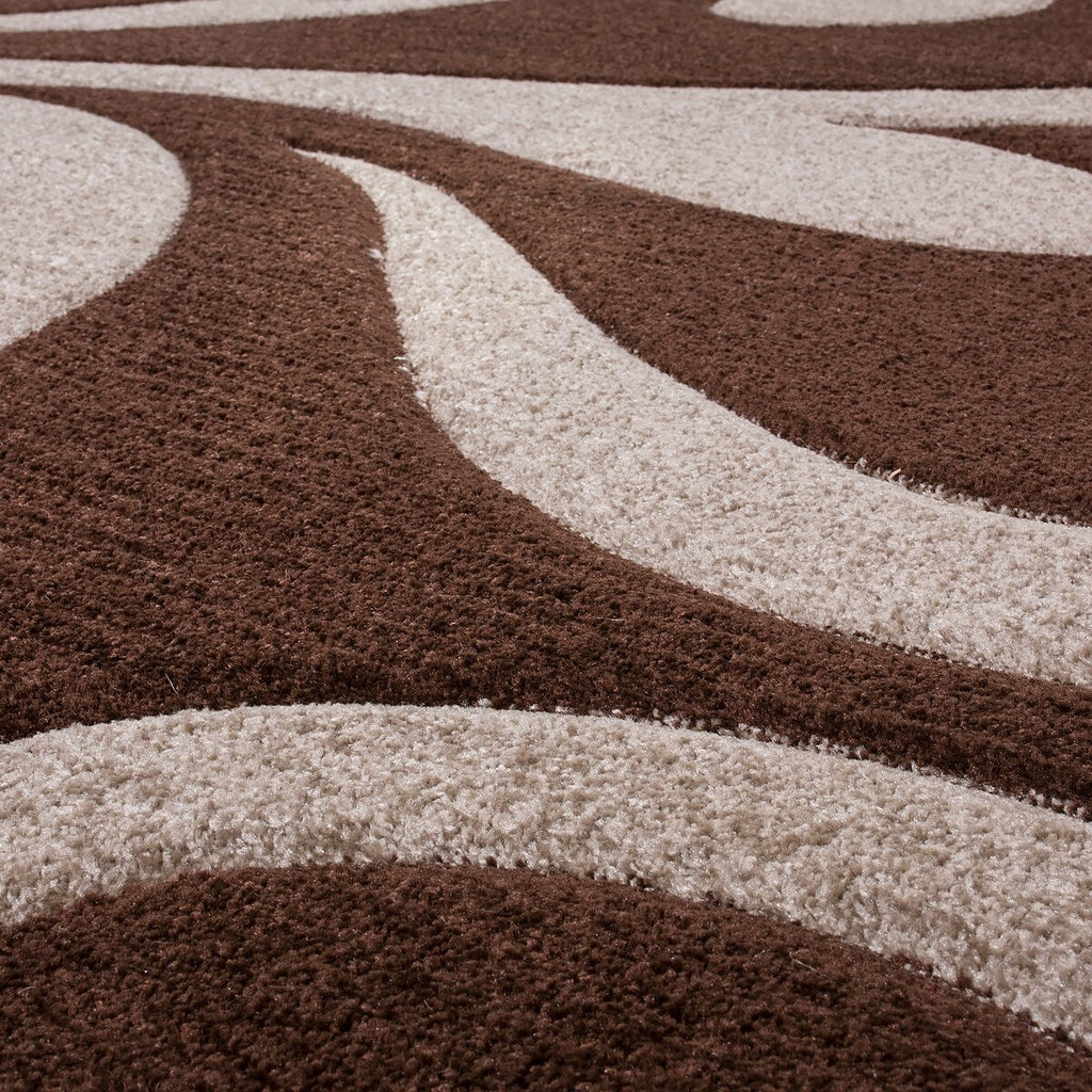 Modern Area Rug Floral Pattern with Contour Cut