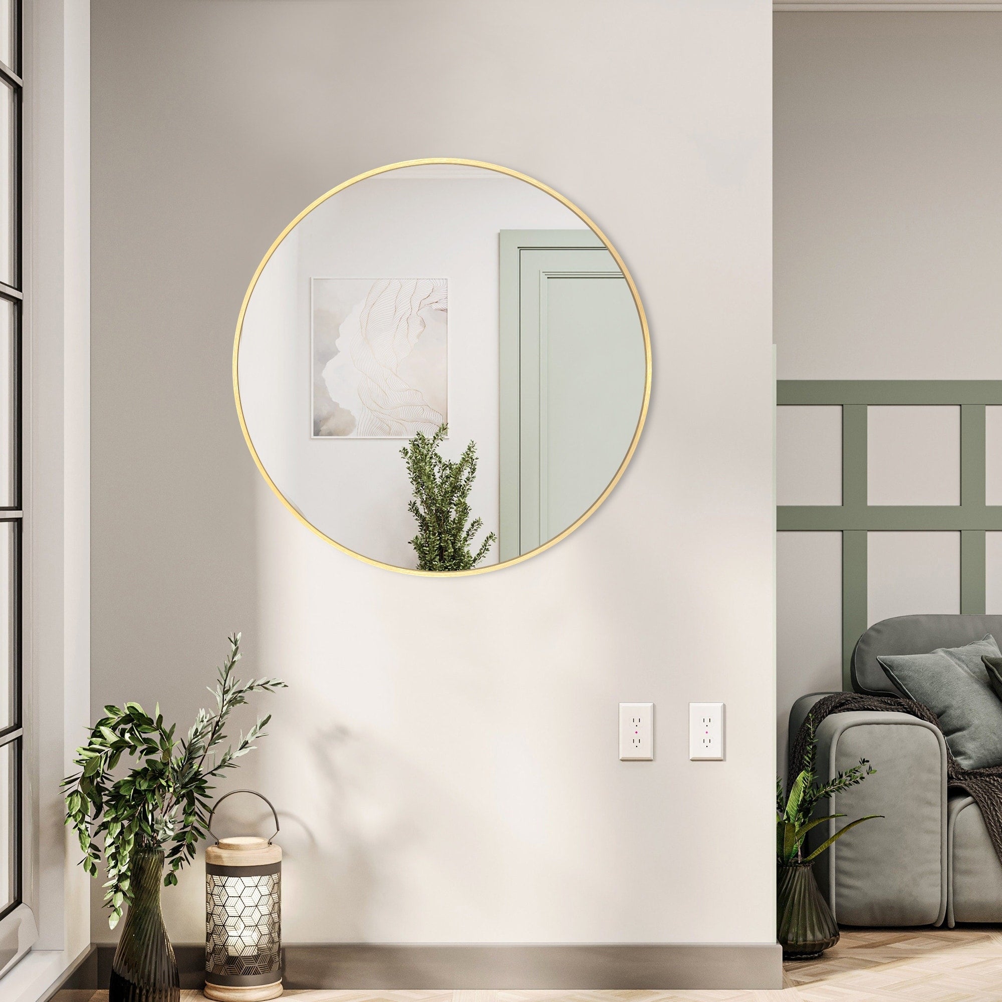 Modern Bathroom Wall Mounted Round Vanity Mirror