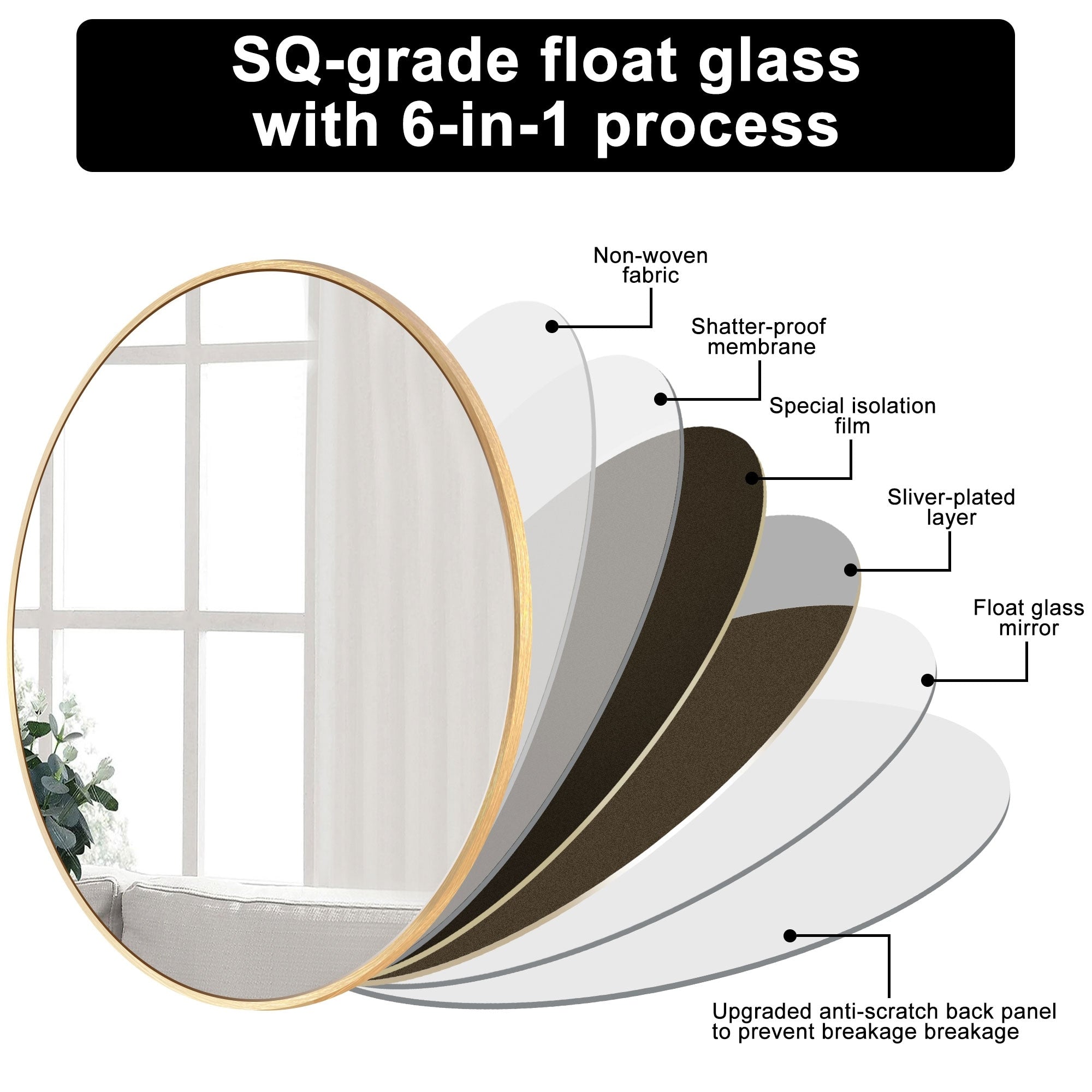 Modern Bathroom Wall Mounted Round Vanity Mirror