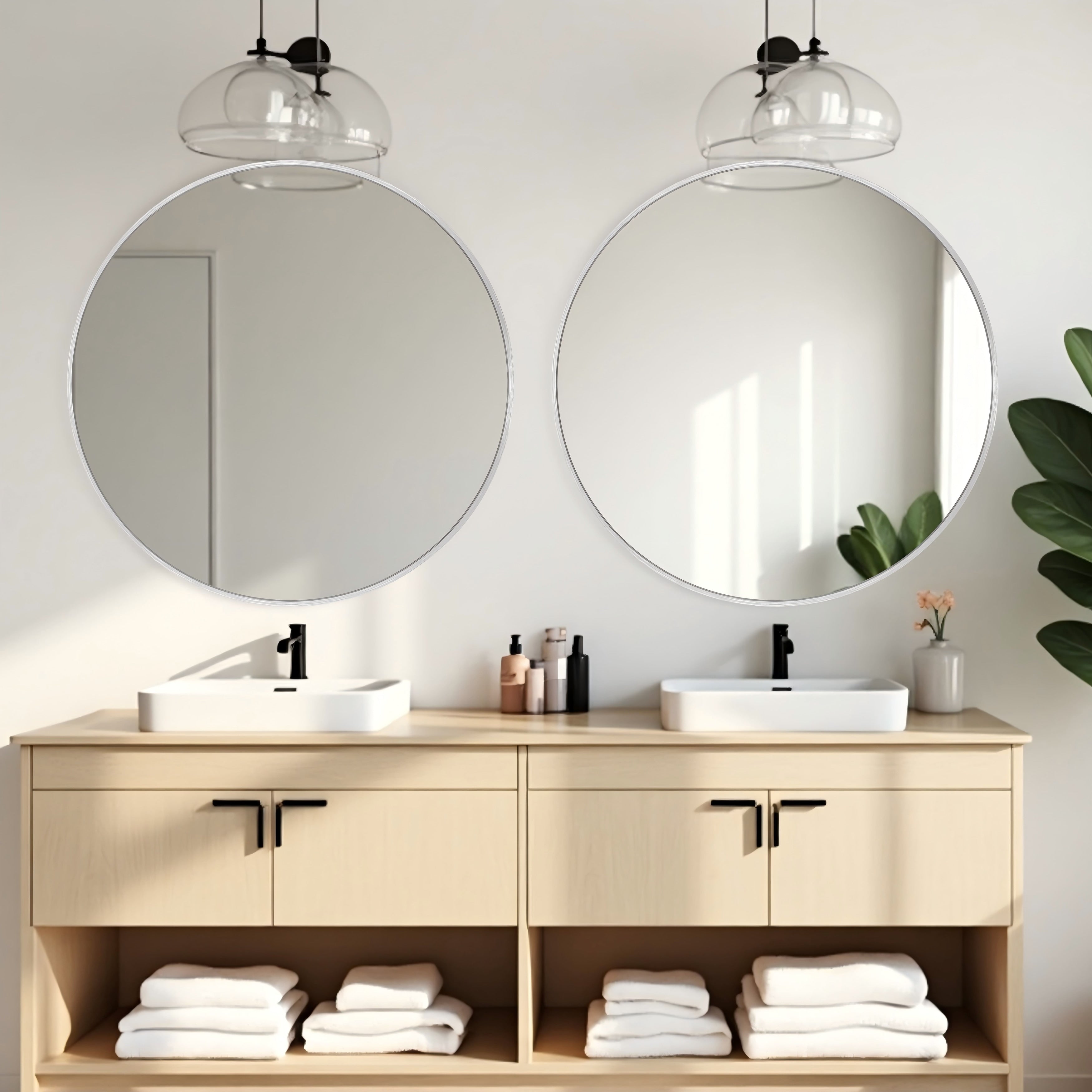 Modern Bathroom Wall Mounted Round Vanity Mirror