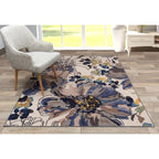 World Rug Gallery Modern Bright Flowers Non-Slip Area Rug Multi