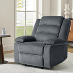 Modern Corduroy Manual Recliner Chair, Lounger Adjustable Recliners with Wide Armrest