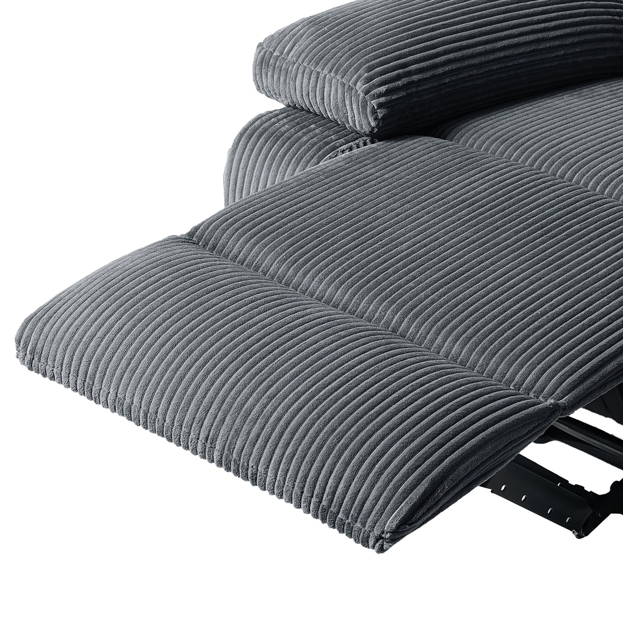 Modern Corduroy Manual Recliner Chair, Lounger Adjustable Recliners with Wide Armrest