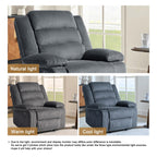 Modern Corduroy Manual Recliner Chair, Lounger Adjustable Recliners with Wide Armrest