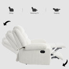 Modern Corduroy Manual Recliner Chair, Lounger Adjustable Recliners with Wide Armrest
