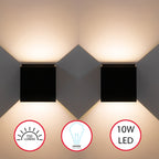 Modern Wall Sconce LED Waterproof Wall Lamp Aluminum with Adjustable Beam 10-Watt 4000K Cool White Indoor Outdoor