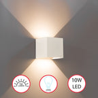 Modern Wall Sconce LED Waterproof Wall Lamp Aluminum with Adjustable Beam 10-Watt 4000K Cool White Indoor Outdoor