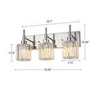 Modern Dimmable Crystal Bathroom Vanity Light Wall Sconces with Crystal Shades