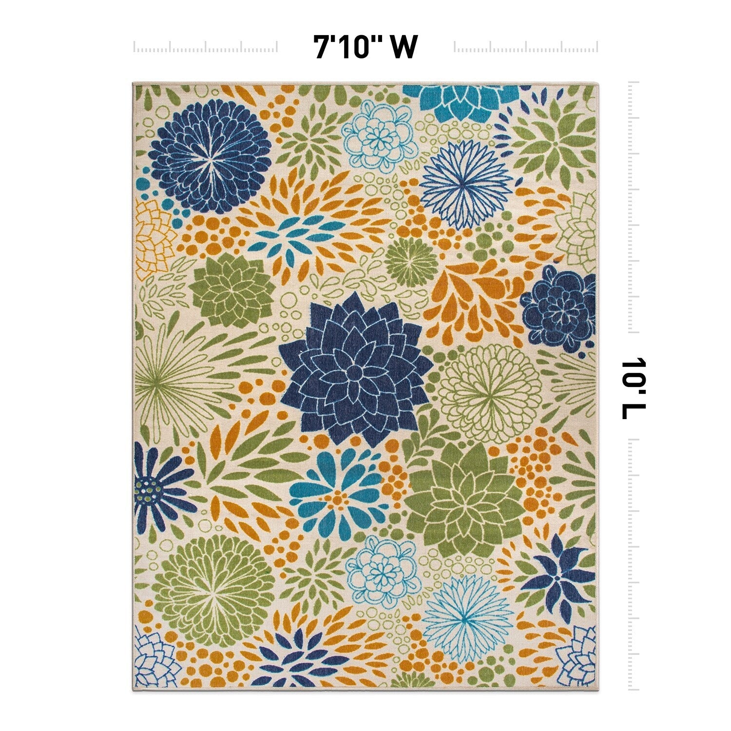 Modern Floral Circles Flatweave Indoor/Outdoor Area Rug