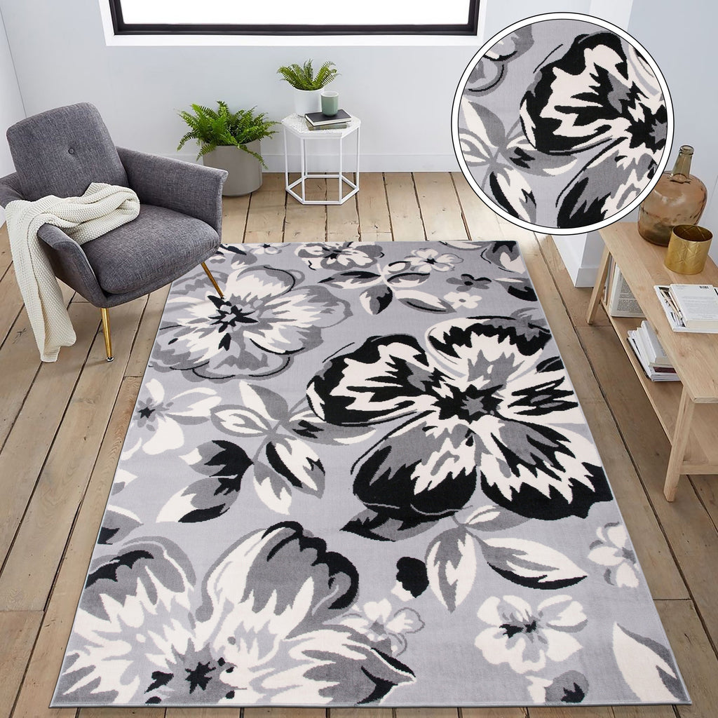 World Rug Gallery Modern Floral Design Area Rug